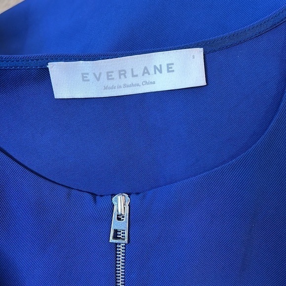 Everlane The Japanese Go Weave Blue Zip Front Dress Size 2 - Picture 8 of 9